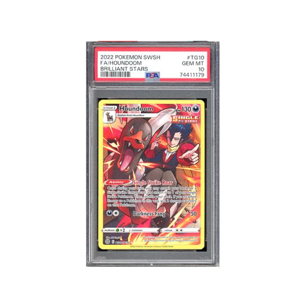 Pokemon PSA 10 Houndoom Full Art Brilliant Stars Engels
