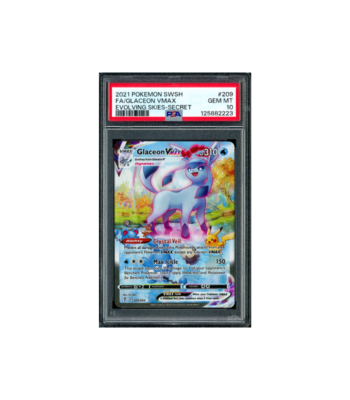 Pokemon Glaceon VMAX Evolving Skies SR Full Art #209 PSA 10