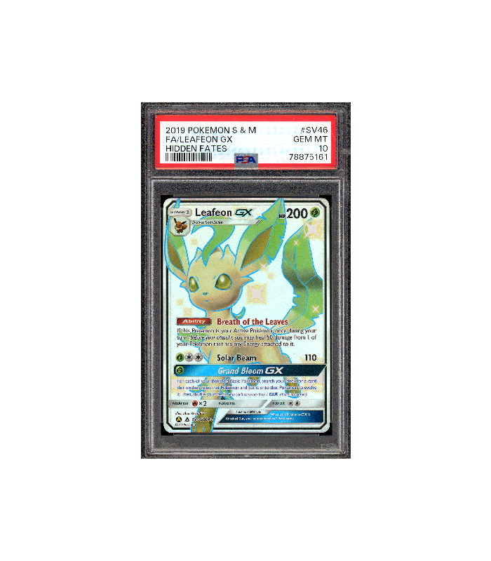 Pokemon Leafeon GX Hidden Fates Shiny Full Art #SV46 PSA 10