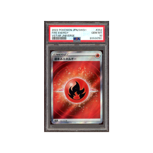 Pokemon PSA 10 Fire Energy #252 Full Art VSTAR Universe