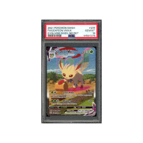 Pokemon Leafeon VMAX Evolving Skies Full Art #205 PSA 10