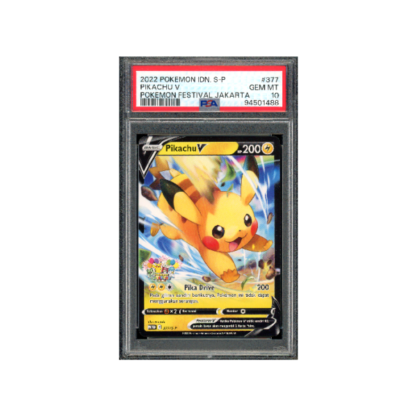 Pokemon PSA 10 Pikachu V #377 Promo Indonesisch