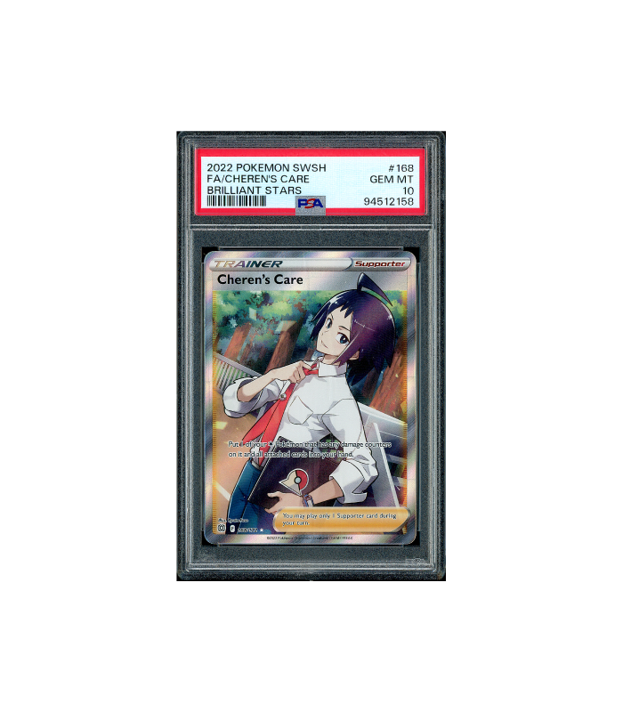 Pokemon Cheren's Care Brilliant Stars SR Full Art #168 PSA 10