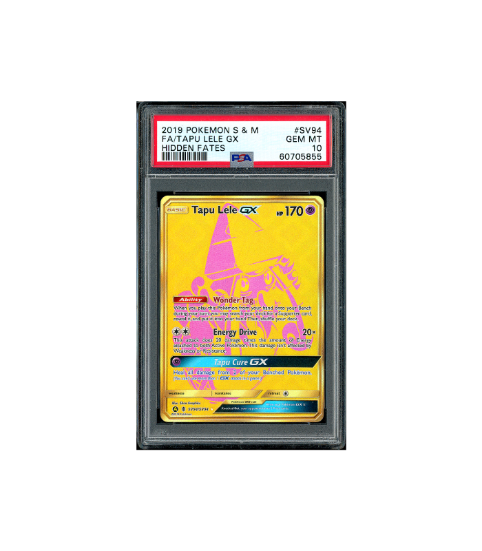 Pokemon Tapu Lele GX Hidden Fates Gold Full Art #SV94 PSA 10
