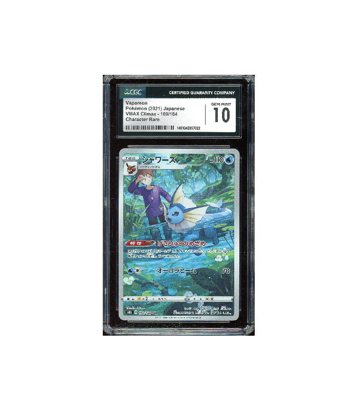 Pokemon Vaporeon Vmax Climax Full Art #189 CGC 10 (New)