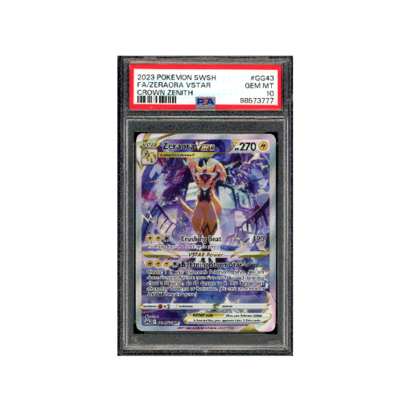 Pokemon Zeraora VSTAR Crown Zenith Full Art #GG43 PSA 10
