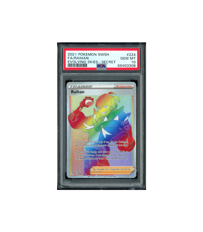 Pokemon Raihan Evolving Skies Full Art Rainbow #224 PSA 10