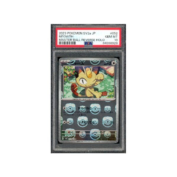 Pokemon Meowth 151 Reverse Holo Master Ball #052 PSA 10