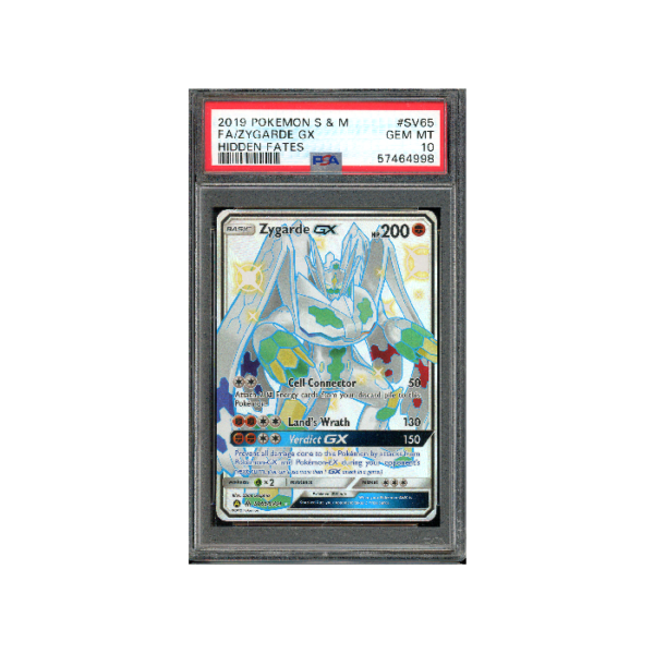 Pokemon Zygarde GX Hidden Fates Shiny Full Art #SV65 PSA 10
