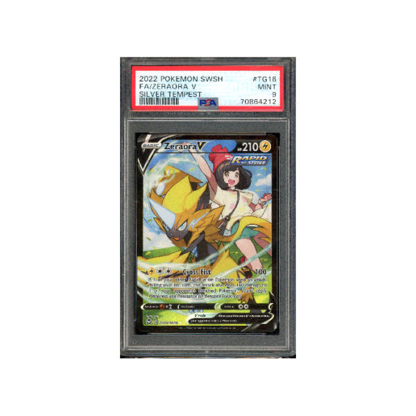 Pokemon Zeraora V Silver Tempest Full Art #TG16 PSA 9