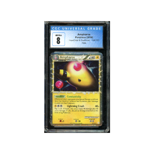 Pokemon Ampharos Prime Heartgold & SoulSilver #105 CGC 8