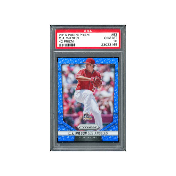 Panini Prizm 2014 CJ Wilson (42 Prizm) LA #83 PSA 10