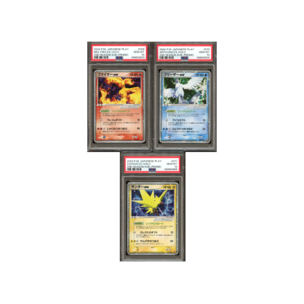 Pokemon Moltres Articuno Zapdos ex PLAY Promos Holo PSA 10