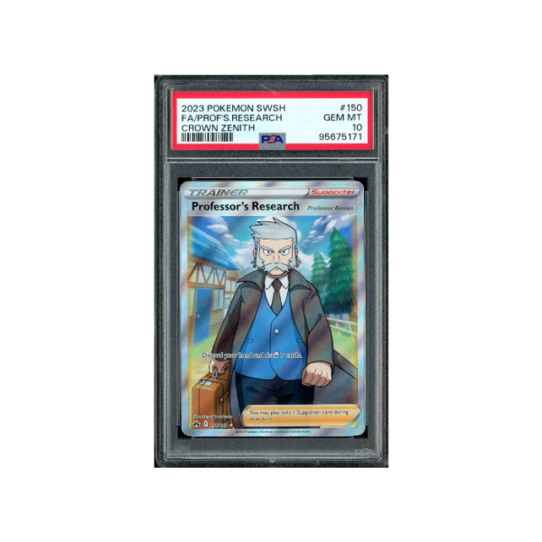 Pokemon Professor's Research Crown Zenith Full Art #150 PSA 10