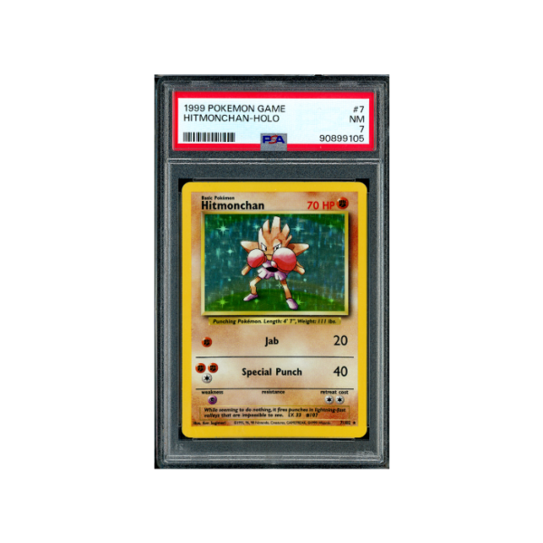 Pokemon Hitmonchan Holo Base Set WOTC #7 PSA 7 Near Mint