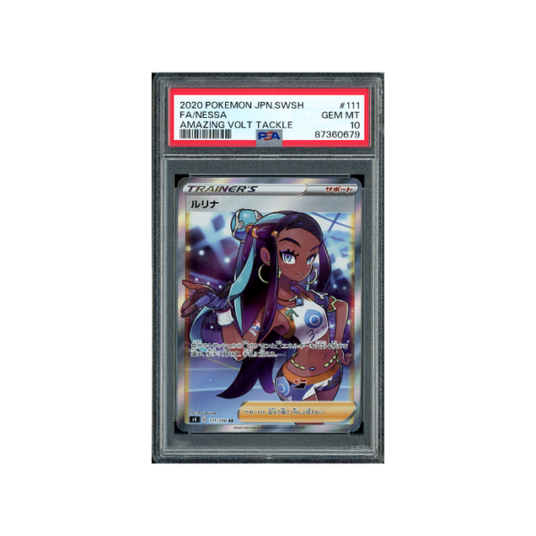 Pokemon Nessa Shocking Volt Tackle s4 SR Full Art #111 PSA 10