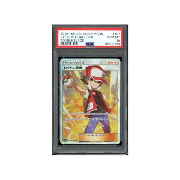 Pokemon Red's Challenge Double Blaze SR Full Art #107 PSA 10