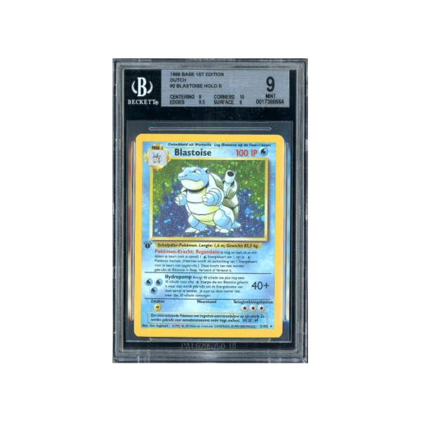 Pokemon Blastoise 1st Edition Base Set Holo Swirl #2 BGS 9