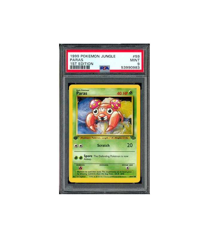 Pokemon Paras 1st Edition Jungle Base Series #59 PSA 9 Mint