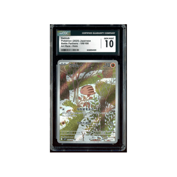 Pokemon Swinub Battle Partners sv9 AR Full Art #106 CGC 10