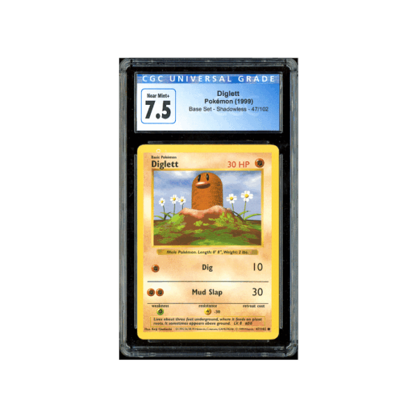 Pokemon Diglett Base Set Shadowless #47 CGC 7.5