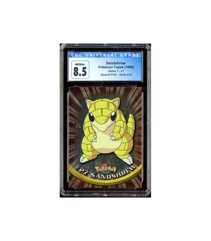 Pokemon Sandshrew 2nd Print Topps TV 1999 Foil #27 CGC 8.5