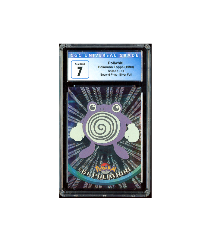 Pokemon Poliwhirl 2nd Print Topps TV 1999 Foil #61 CGC 7