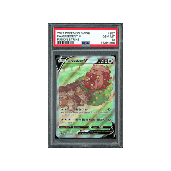 Pokemon Greedent V Fusion Strike Alt Full Art #257 PSA 10