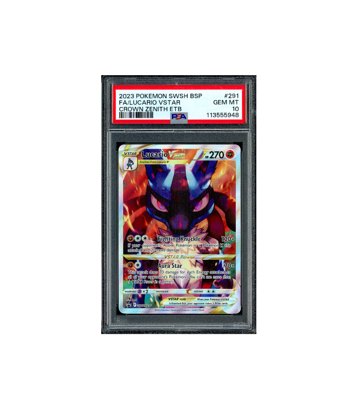 Pokemon Lucario VSTAR Crown Zenith SAR #SWSH291 PSA 10