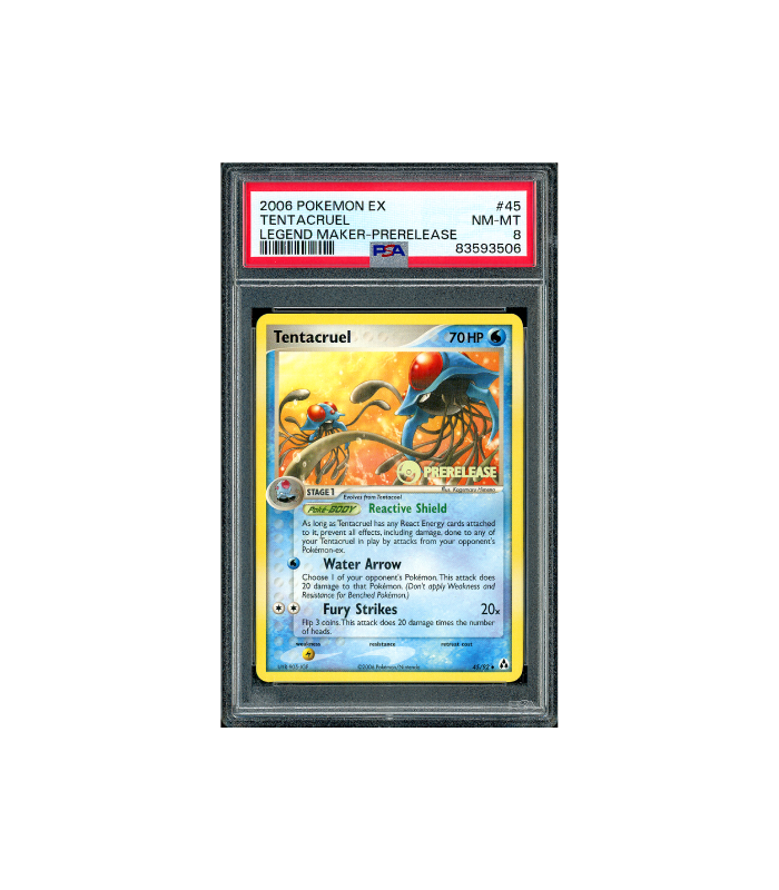 Pokemon Tentacruel EX Legend Maker Pre-Release #45 PSA 8