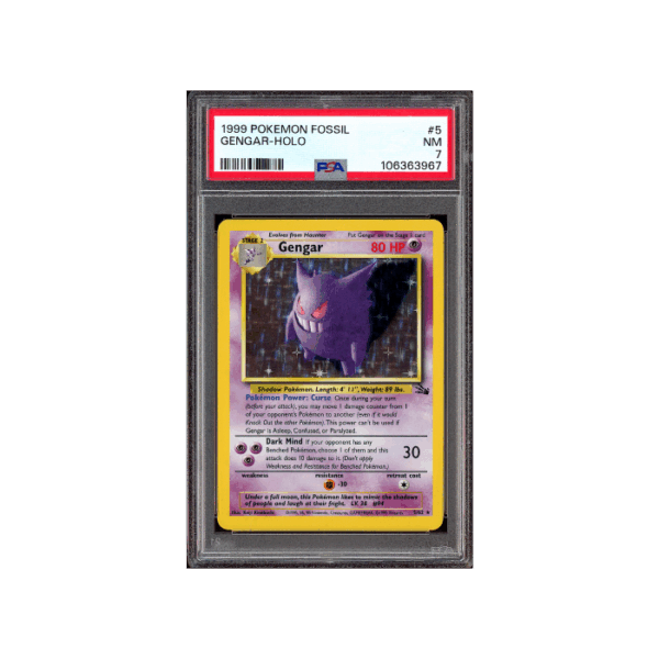 Pokemon Gengar WOTC Fossil Holo #5 PSA 7