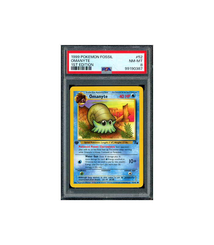 Pokemon Omanyte 1st Edition WOTC Fossil #52 PSA 8