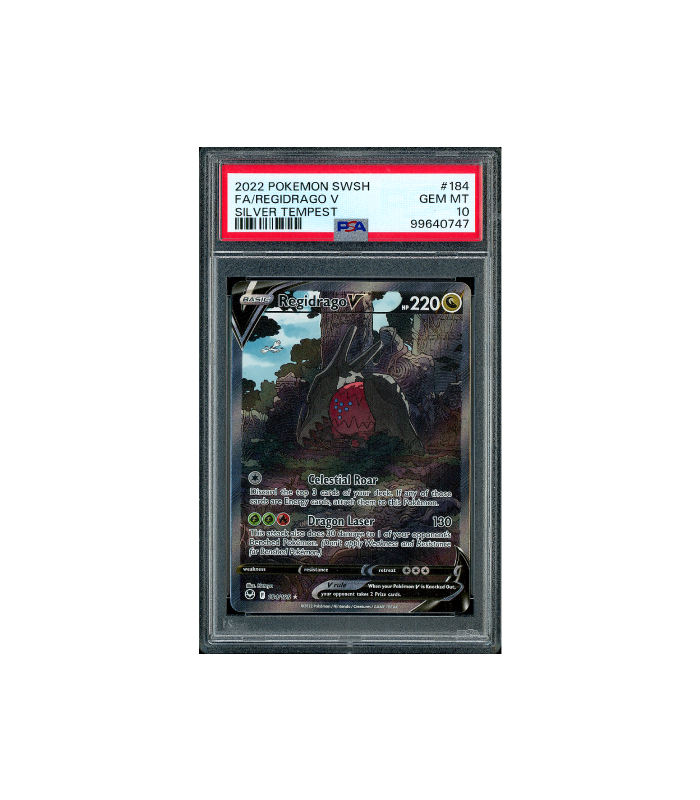 Pokemon Regidrago V Silver Tempest Alt Full Art #184 PSA 10