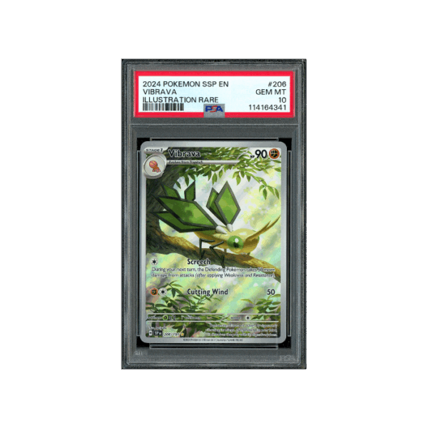 Pokemon Vibrava Surging Sparks AR Full Art #206 PSA 10