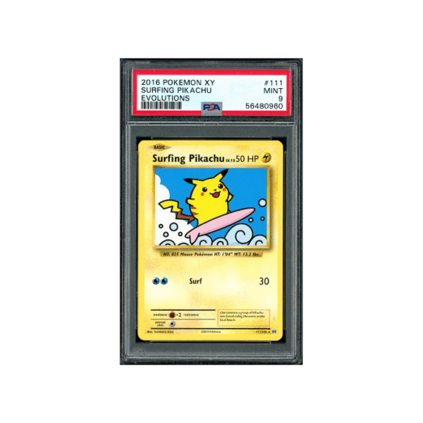 Pokemon Surfing Pikachu XY Evolutions #111 PSA 9