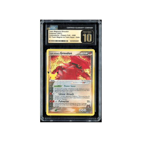Pokemon Team Magma's Groudon Celebrations 9 CGC Pristine 10