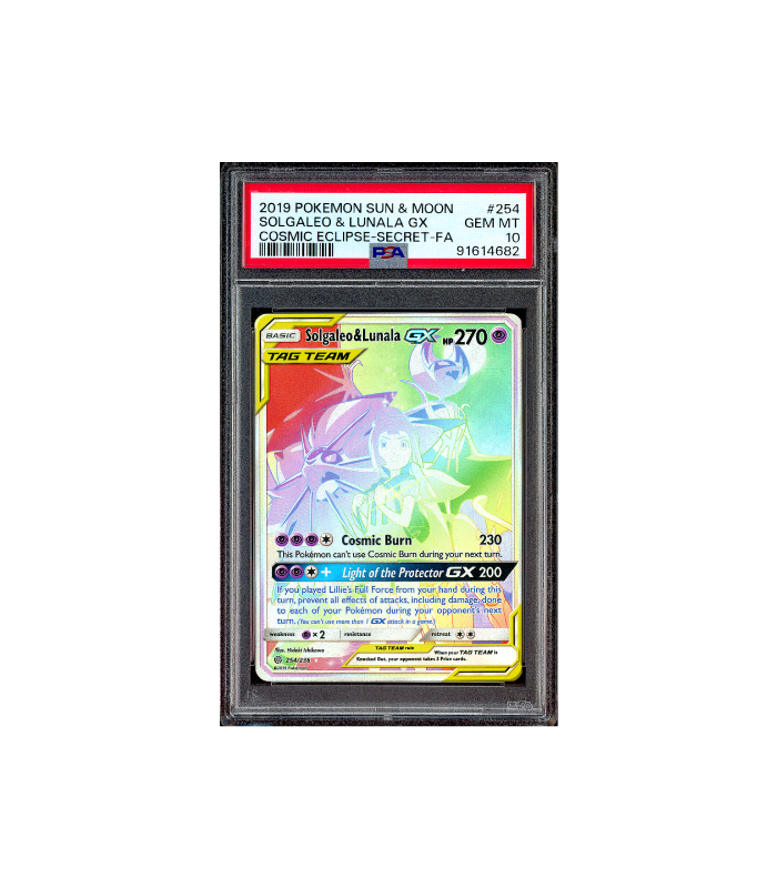 Pokemon Solgaleo & Lunala GX Cosmic Eclipse #254 PSA 10