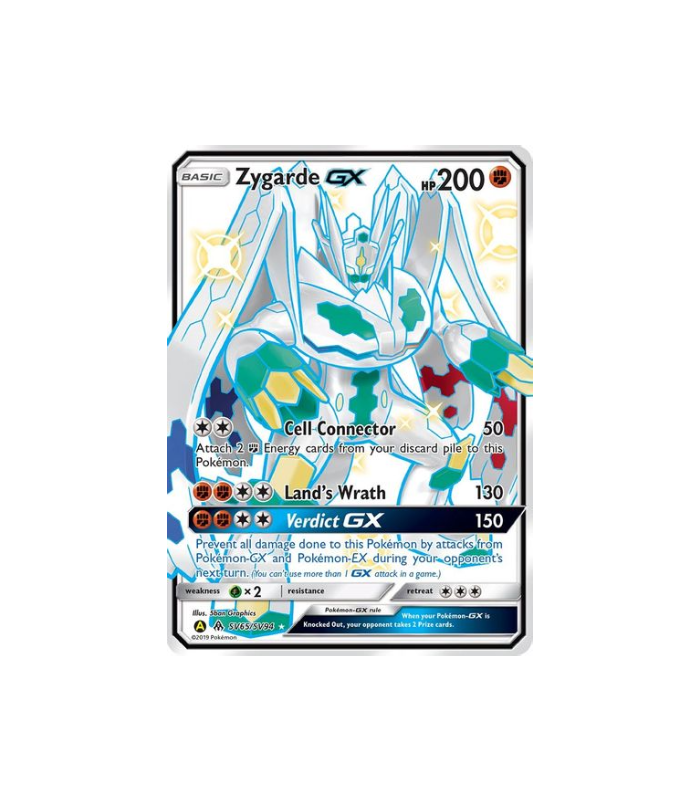 Pokemon Zygarde GX Hidden Fates Shiny Full Art #SV65