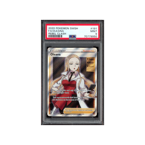 Pokemon Oleana Rebel Clash SR Full Art Trainer #191 PSA 9