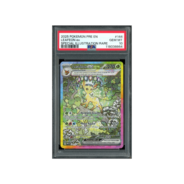 Pokemon Leafeon ex Prismatic Evolutions SAR #144 PSA 10