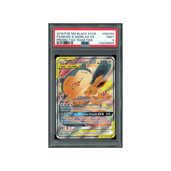 Pokemon Eevee & Snorlax GX Full Art Promo #SM169 PSA 9