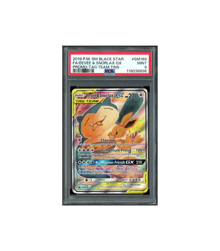 Pokemon Eevee & Snorlax GX Full Art Promo #SM169 PSA 9