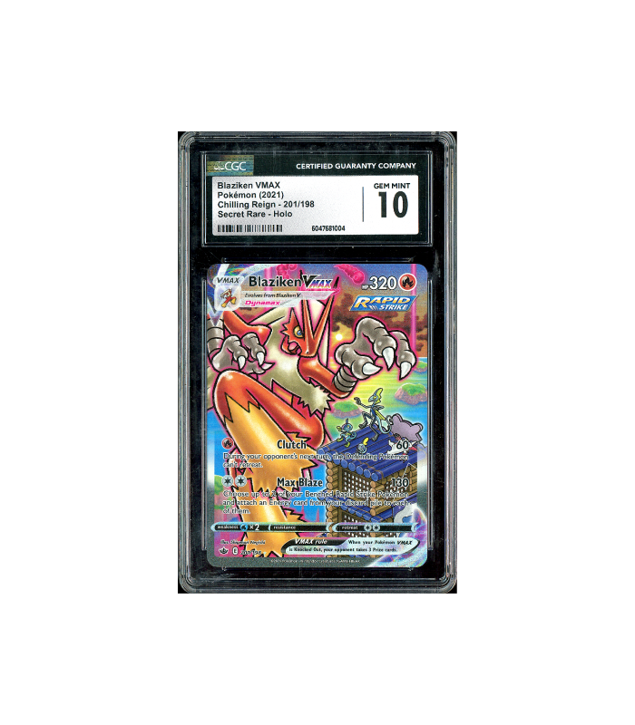 Pokemon Blaziken VMAX Chilling Reign Alt Full Art #201 CGC 10
