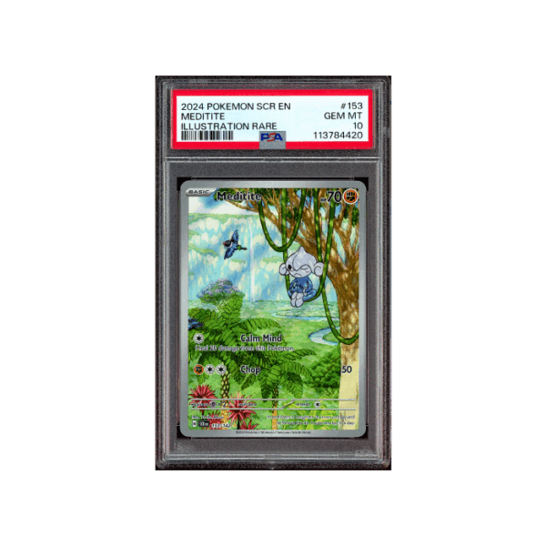 Pokemon Meditite Stellar Crown AR Full Art #153 PSA 10