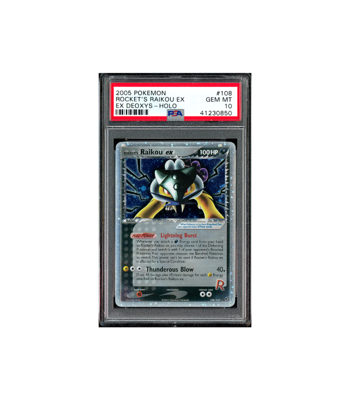 Pokemon Team Rocket's Raikou ex EX Deoxys Holo #108 PSA 10 Pokemon Team Rocket's Raikou ex EX Deoxys Holo #108 PSA 10