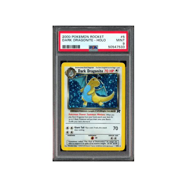 Pokemon Dark Dragonite Holo Team Rocket #5 PSA 9