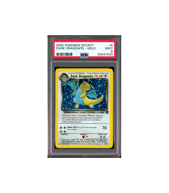 Pokemon Dark Dragonite Holo Team Rocket #5 PSA 9