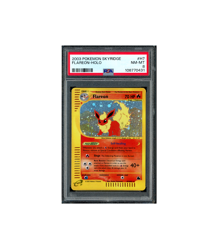 Pokemon Flareon e-Series Skyridge Holo #H7 PSA 8