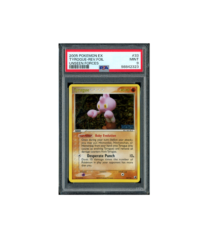 Pokemon Tyrogue Reverse Holo EX Unseen Forces #33 PSA 9