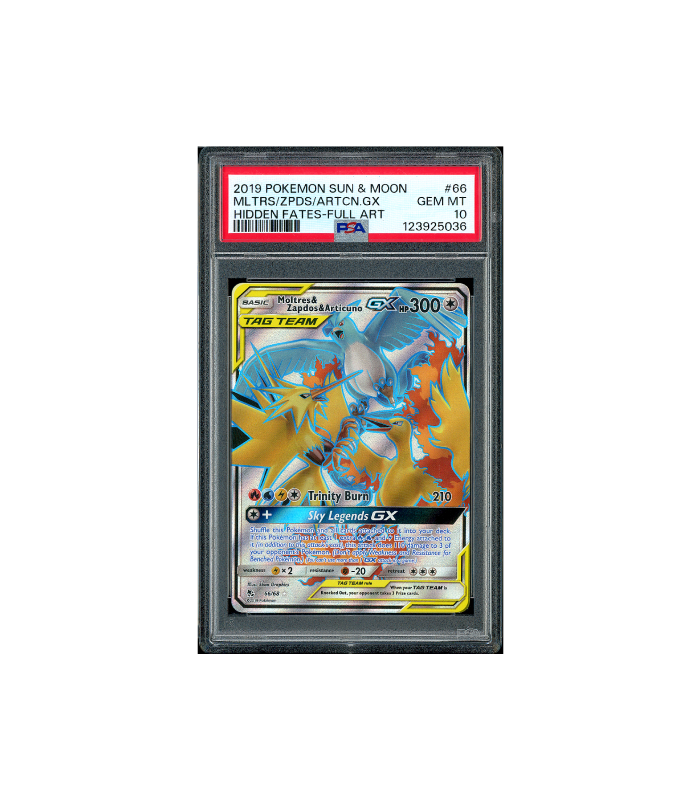 Pokemon Moltres & Zapdos & Articuno Hidden Fates #66 PSA 10
